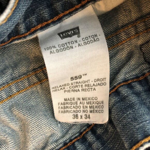 Levis Mens Jeans 559 Relaxed Straight Distressed Grunge 36x34 - Picture 11 of 11